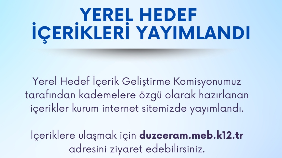 Yerel Hedef İçerikleri Yayımlandı