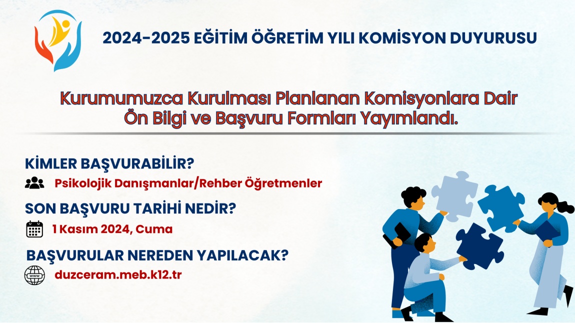 2024-2025 Eğitim Öğretim Yılı Komisyon Duyurusu